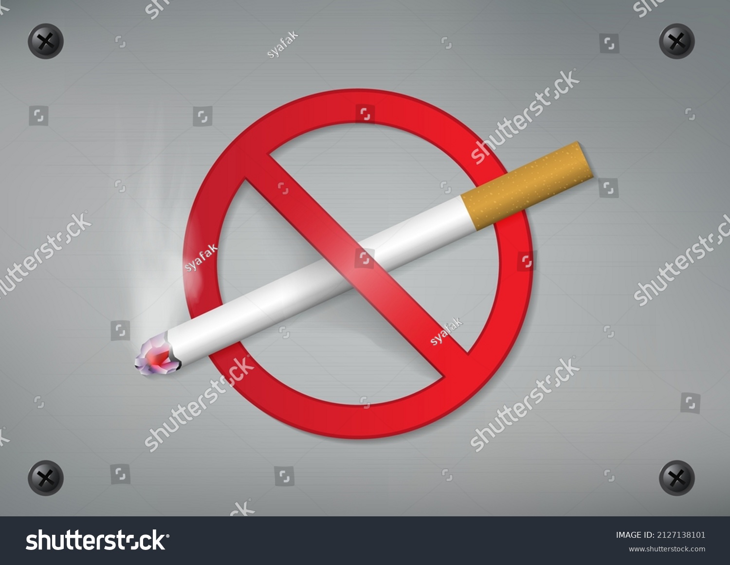 No Smoking Sign Stop Smoking Symbol Stock Vector (Royalty Free ...