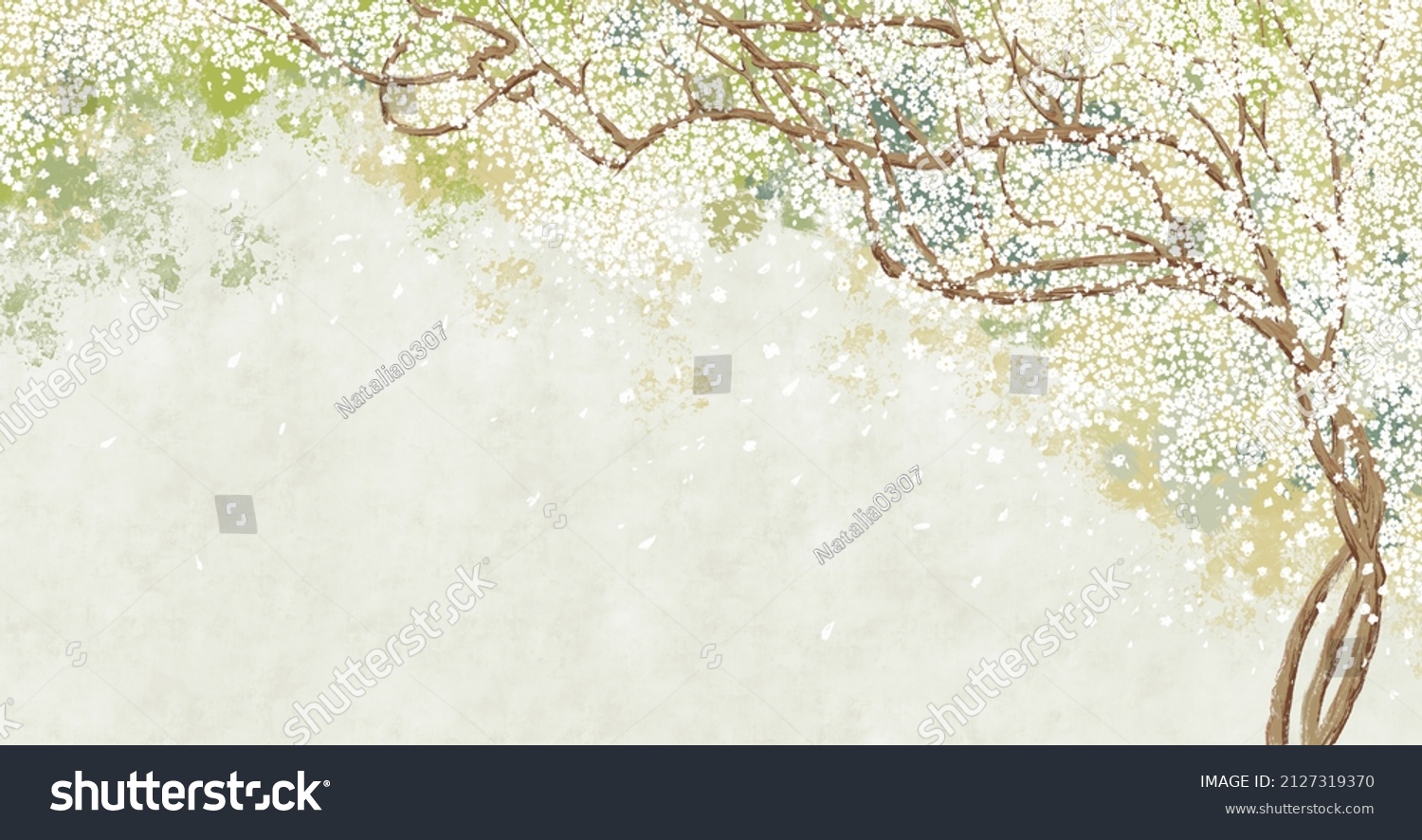 Tree Branches On Old Vintage Background Stock Illustration 2127319370 ...