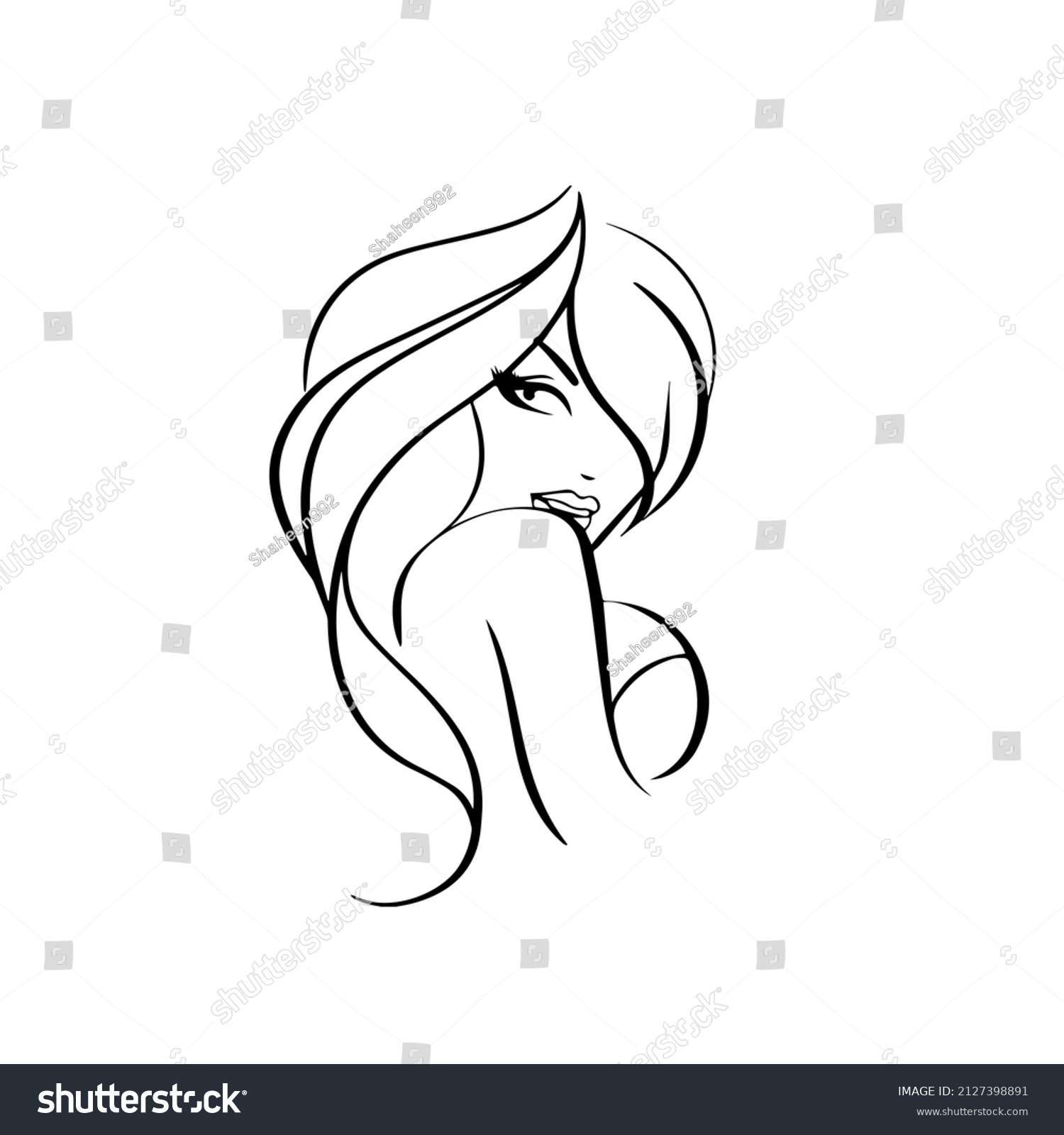 Sexy Female Body Outline Stock Vector Royalty Free 2127398891 Shutterstock 2710