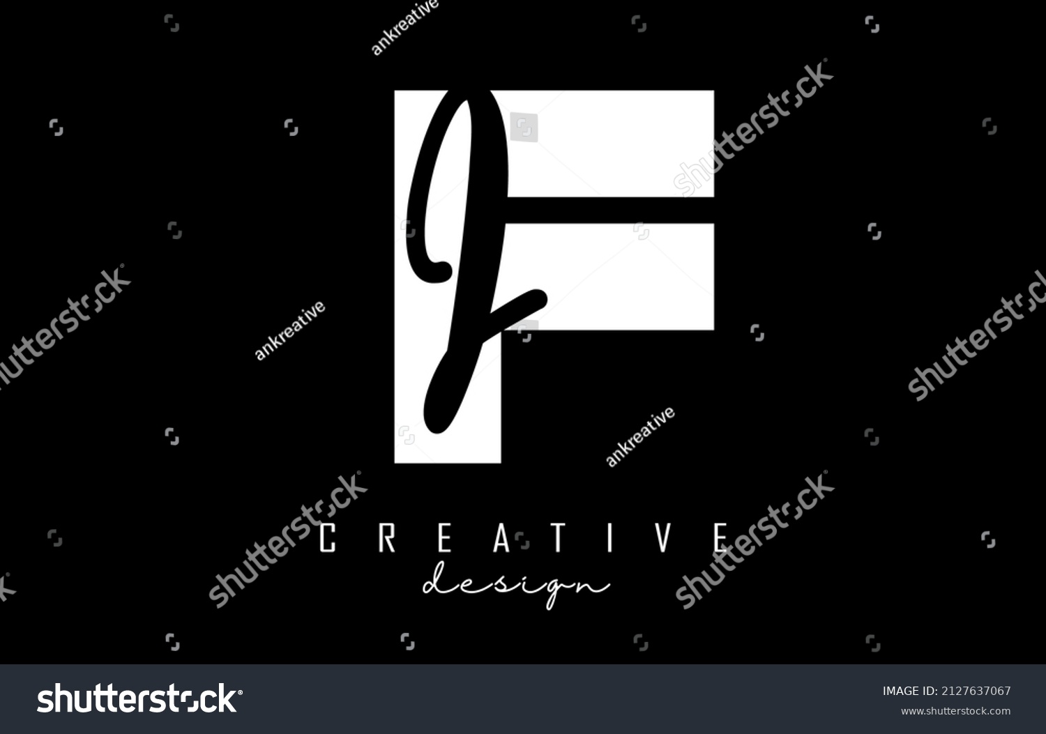 Black White Ei Letters Logo Negative Stock Vector (Royalty Free ...