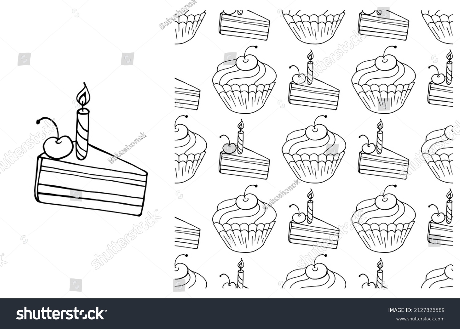 372 Cupcakes With Candles Coloring Pages Stock Vectors, Images & Vector