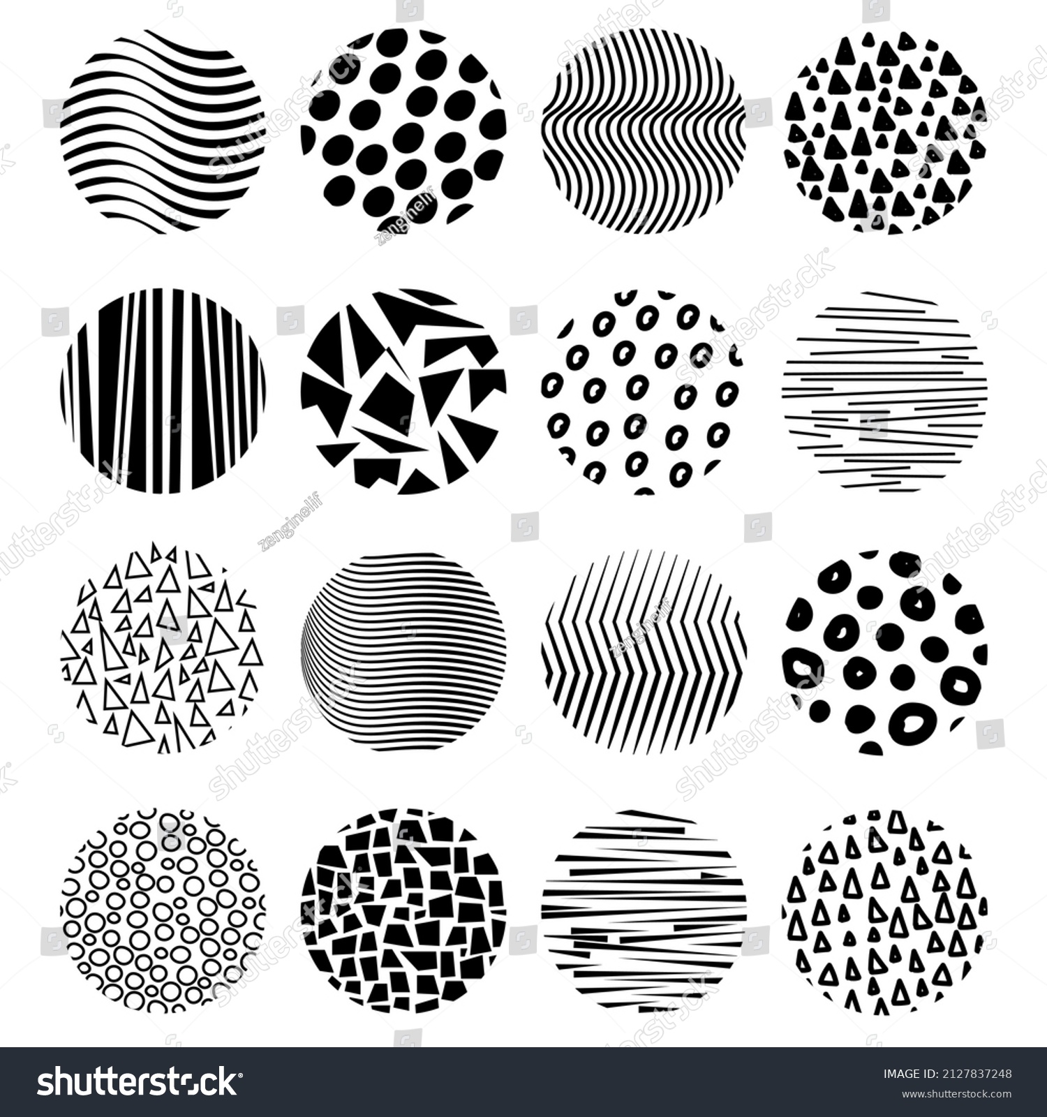 Different Textures Shapes Black White Stock Vector (Royalty Free ...