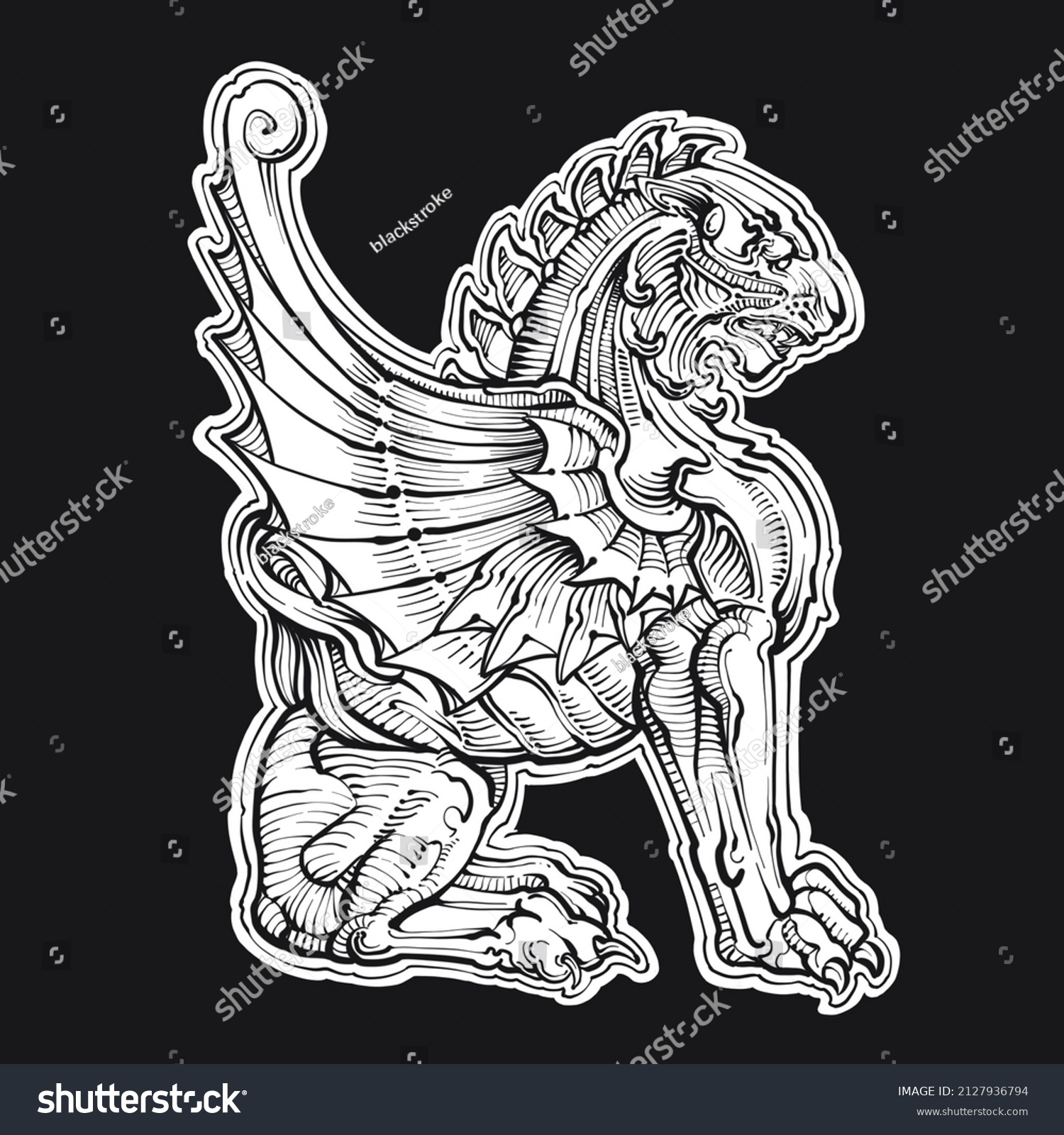 Lion Wings Griffin Illustration Stock Illustration 2127936794 ...