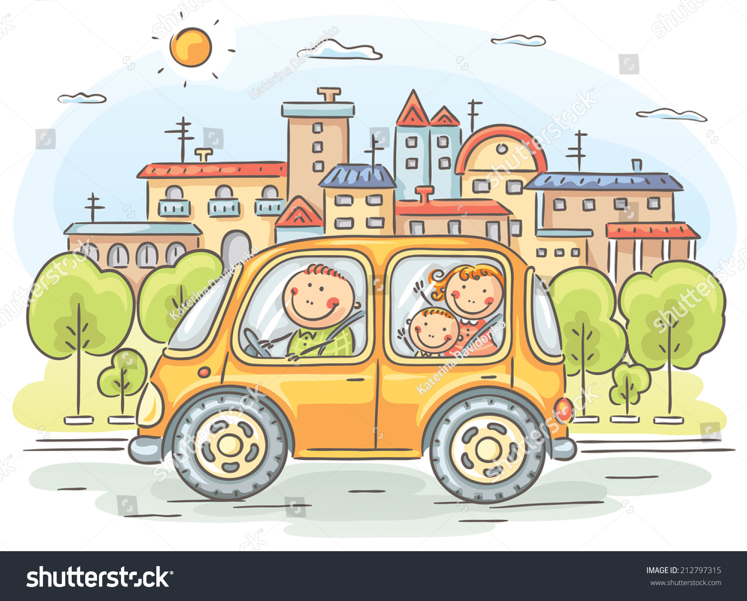Путешествие на машине детский рисунок