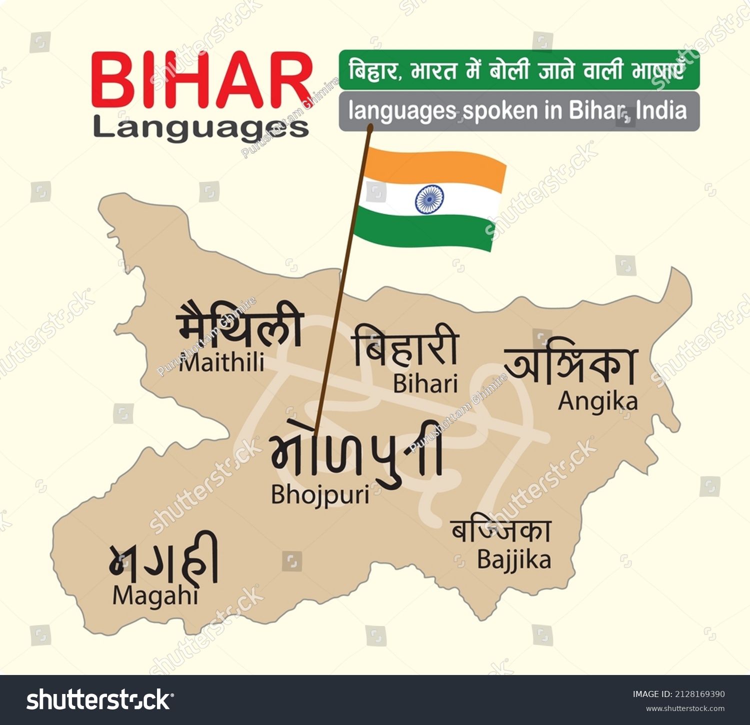 Bihar Languages Vector Illustration Office Public Stock Vector Royalty