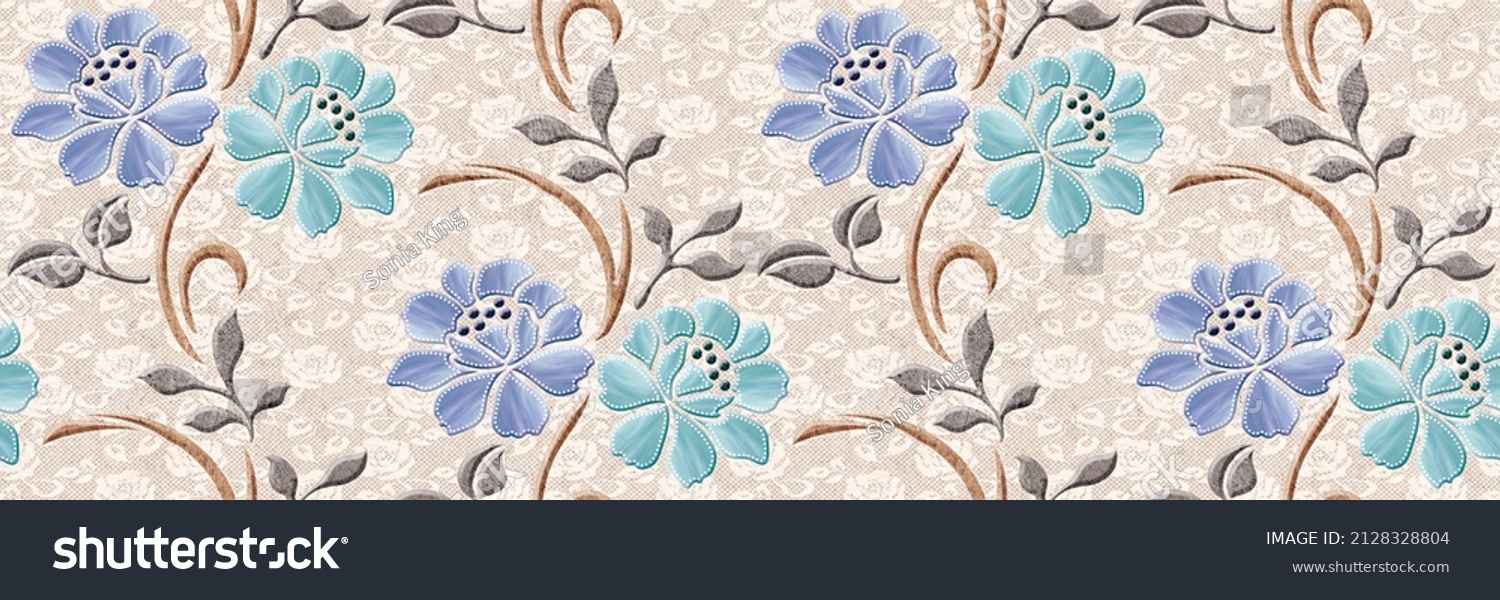 Wall Floor Tiles Design High Resolution Stock Illustration 2128328804