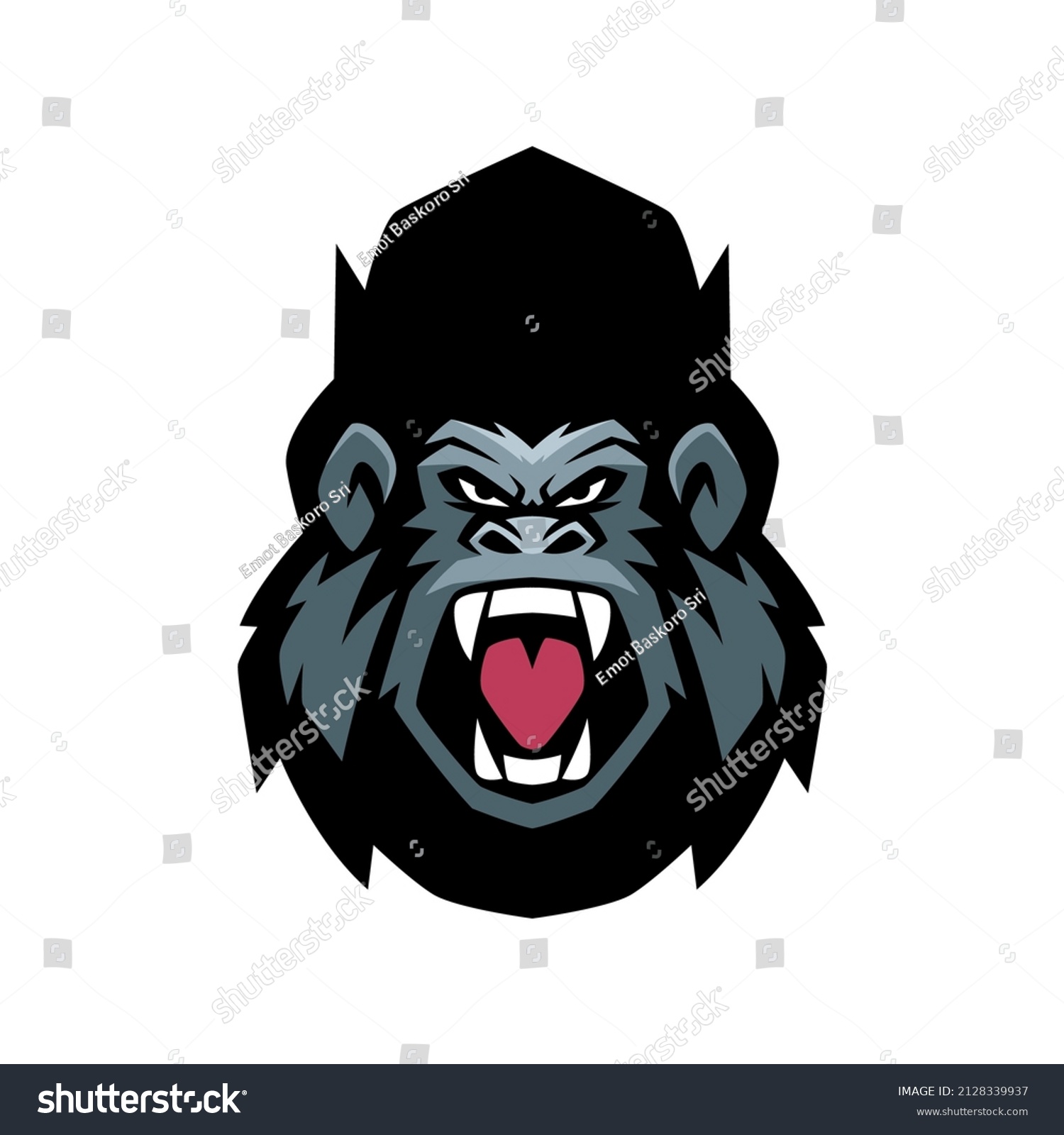 Gorilla Angry Logo Design Templates Stock Vector (Royalty Free ...