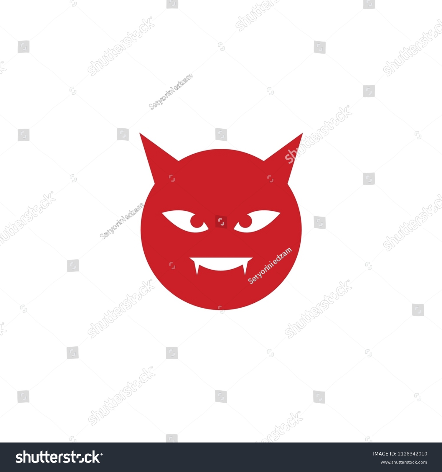 Devil Emoticon Head Simple Design Vector Stock Vector (Royalty Free ...