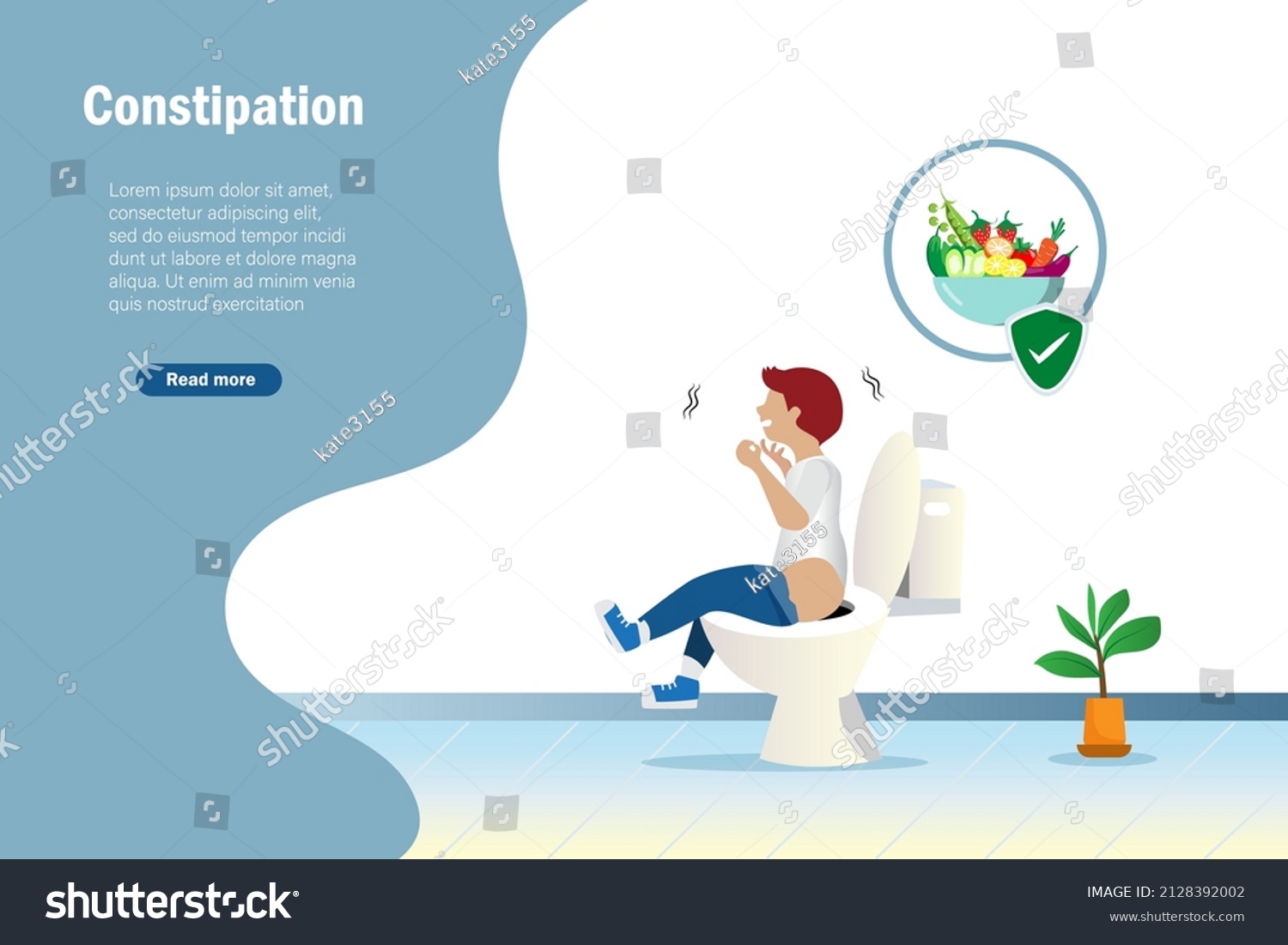 Boy Suffering Constipation Diarrhea Stomach Pain Stock Vector (Royalty ...