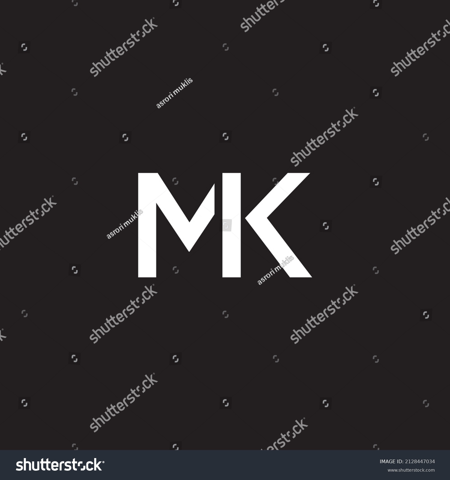 Letter Mk Logo Design Vector Illustration Stock Vector (Royalty Free ...