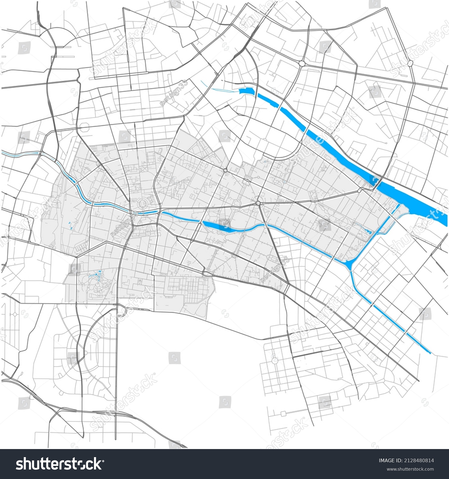 Kreuzberg Berlin Deutschland High Detail Vector Stock Vector (royalty 