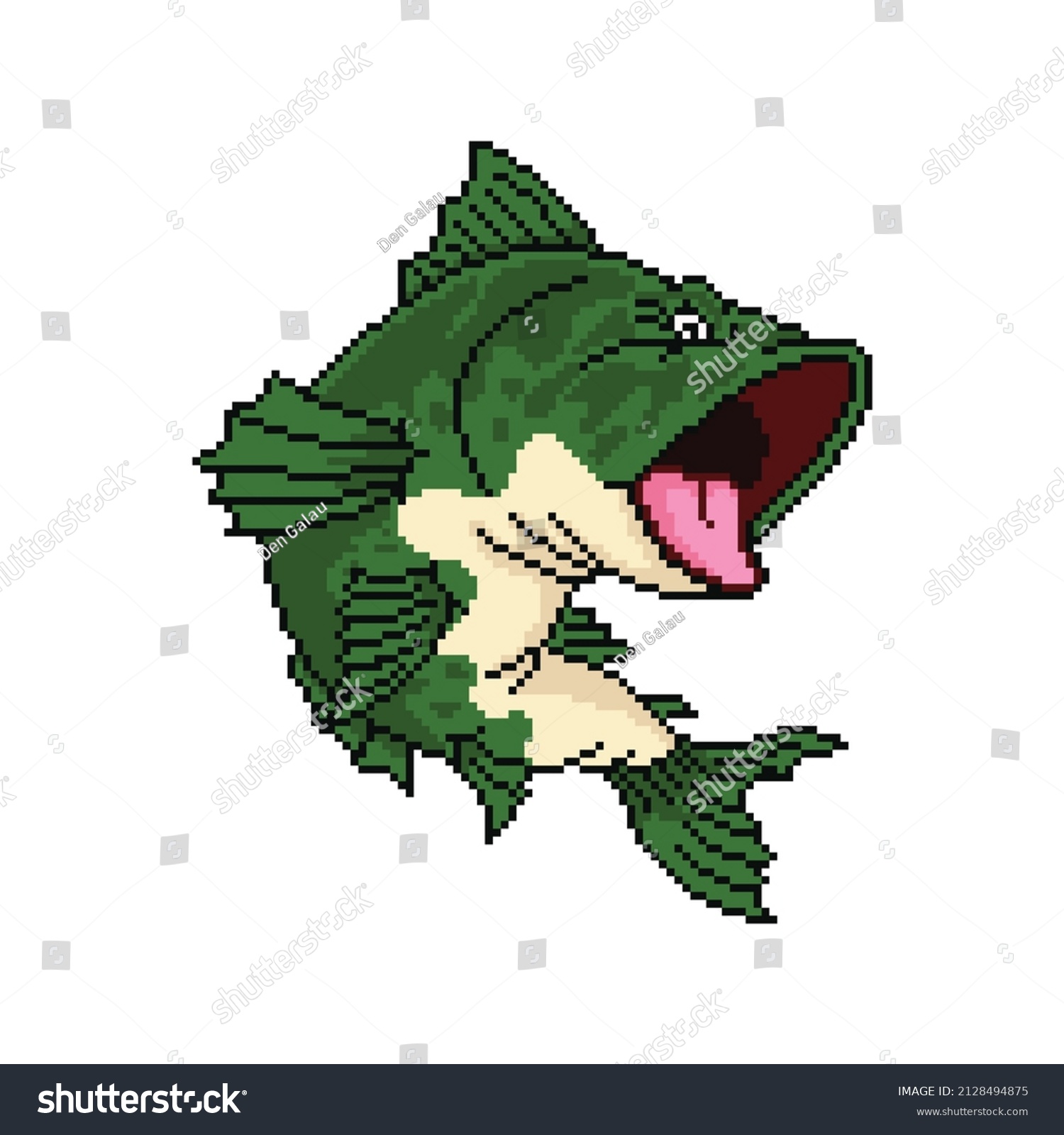 Fish Isolated Vector Pixel Art Perfect Stock Vector (Royalty Free ...