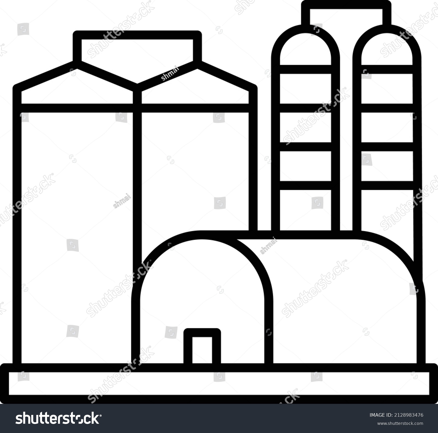 Midstream Facilities Vector Icon Design Crude Stock Vector (Royalty ...