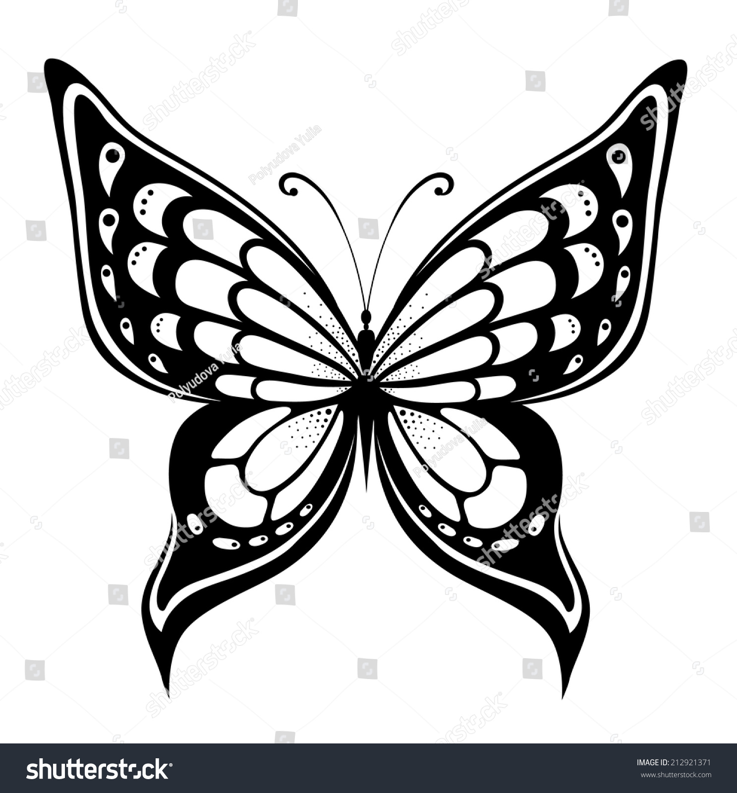 Ornamented Abstract Silhouette Butterfly Stock Vector (Royalty Free ...