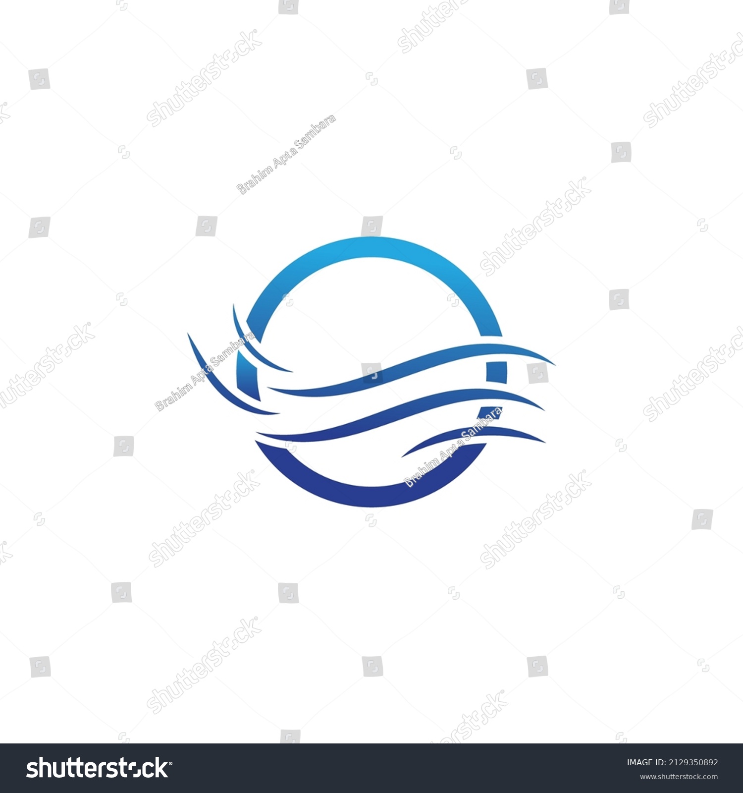 Water Wave Logo Design Template Stock Vector (Royalty Free) 2129350892 ...