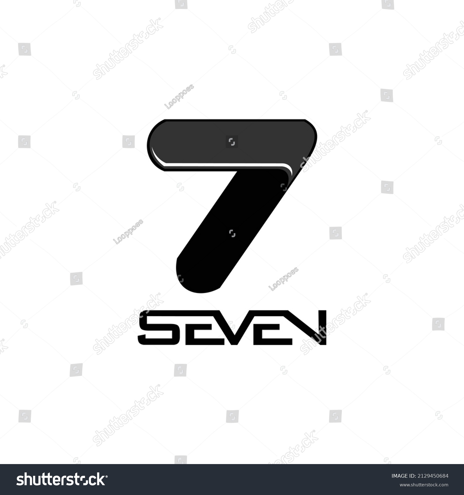 Seven Logos Logo Number Seven Black Stock Vector (Royalty Free ...