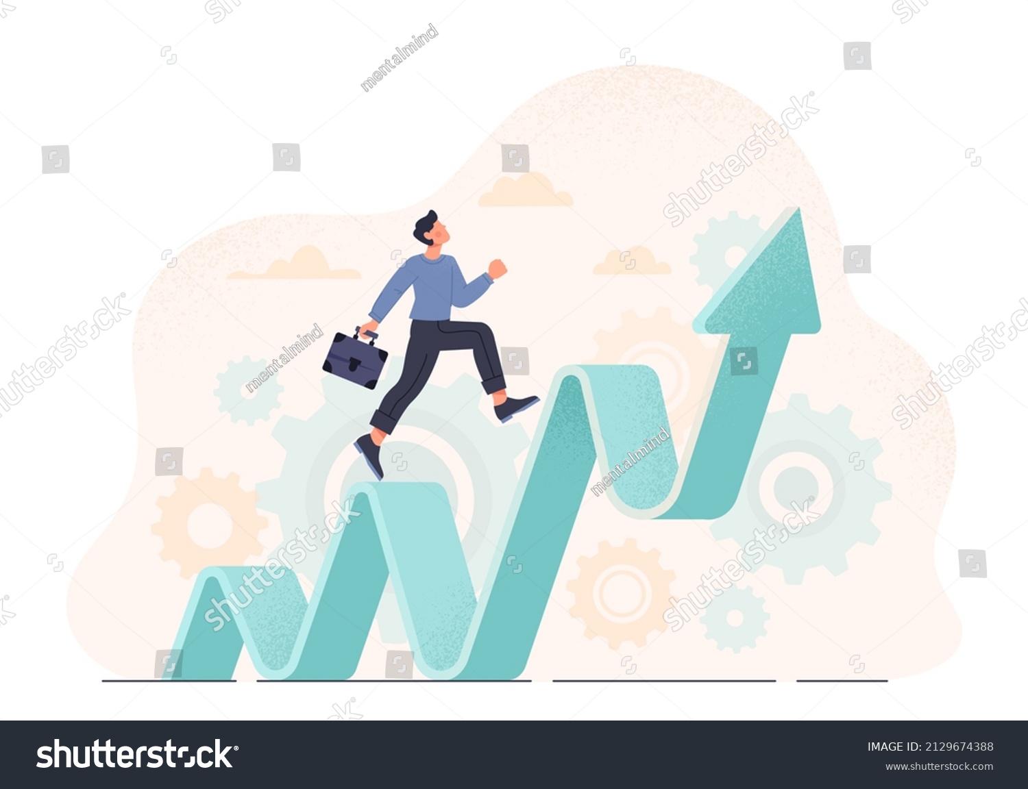 Career Advancement Abstract Concept Young Male Stock Vector (Royalty ...