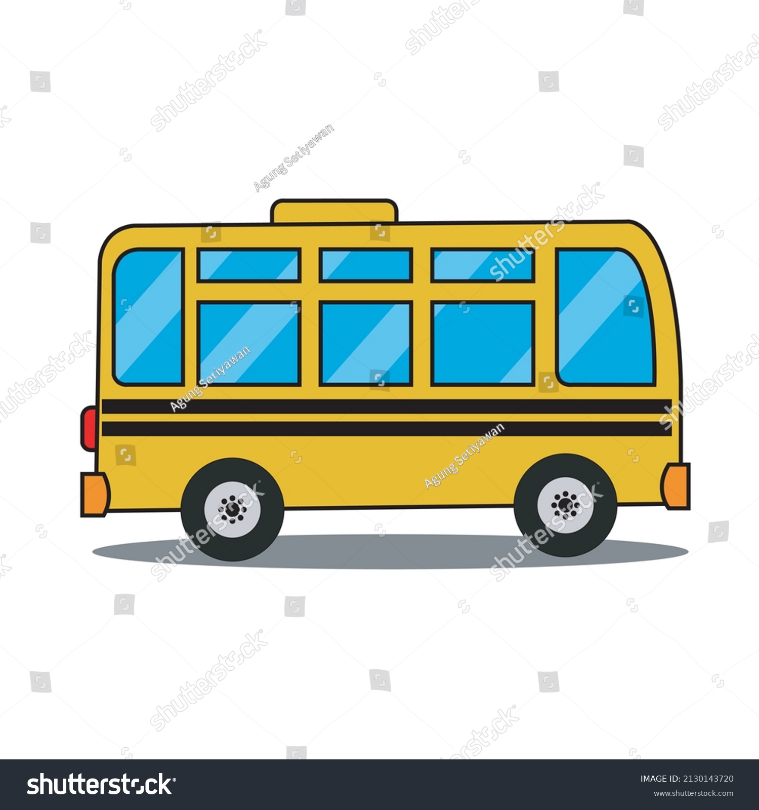 Vector School Bus Yellow Color Stock Vector (Royalty Free) 2130143720 ...