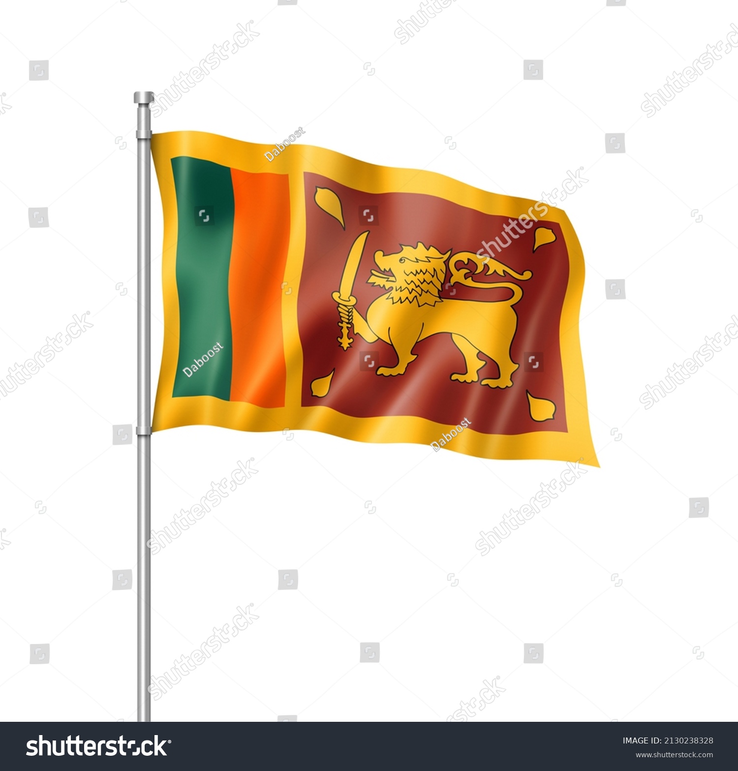 Sri Lanka Flag Three Dimensional Render Stock Illustration 2130238328 ...