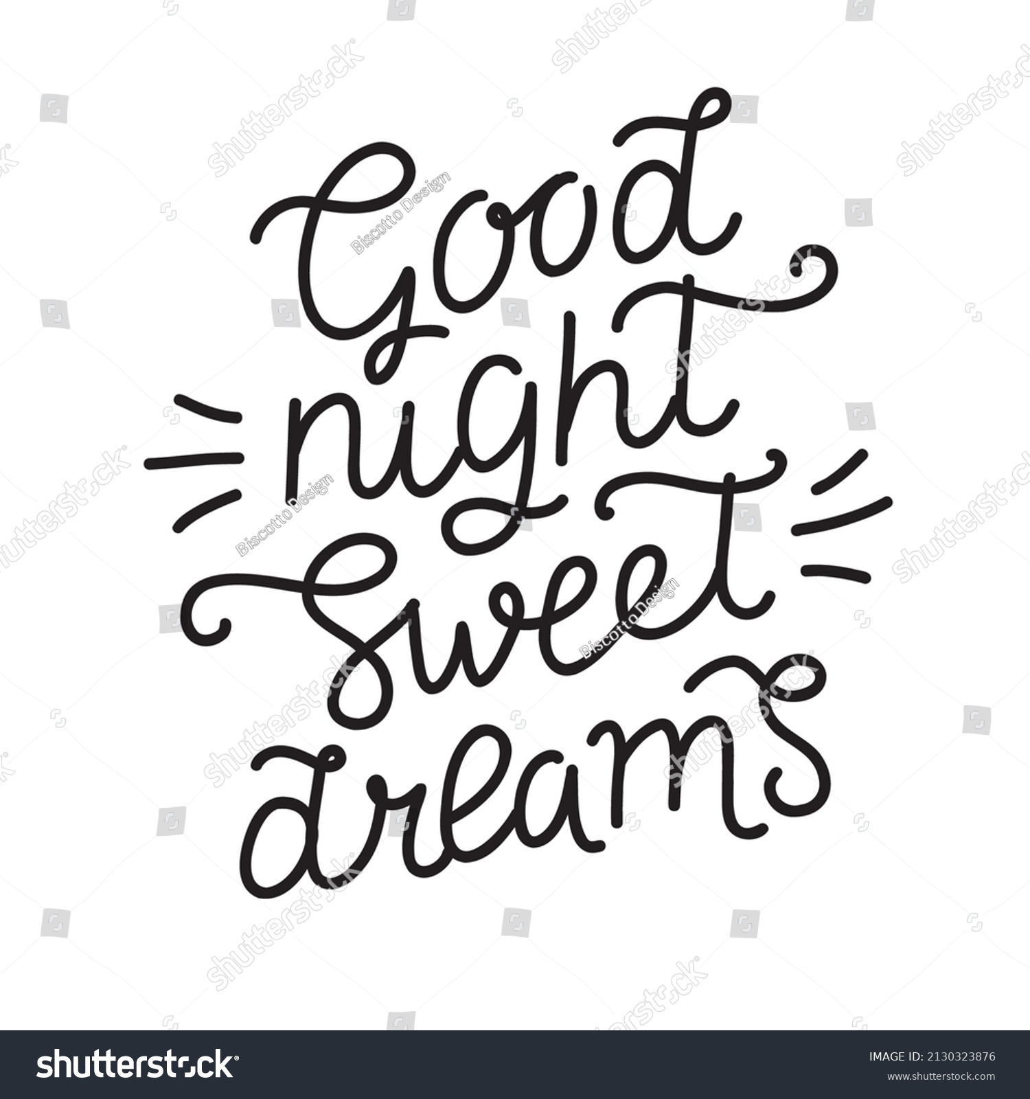 Good Night Sweet Dreams Hand Drawn Stock Vector (Royalty Free ...