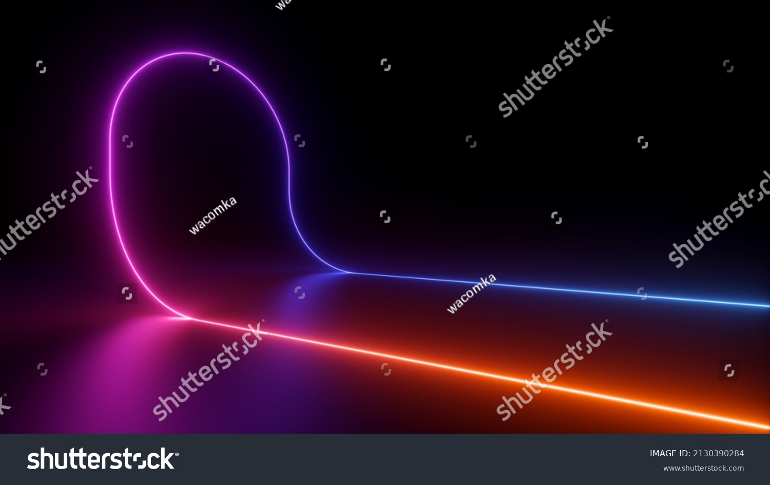 3d Render Abstract Neon Background Curvy Stock Illustration 2130390284 ...