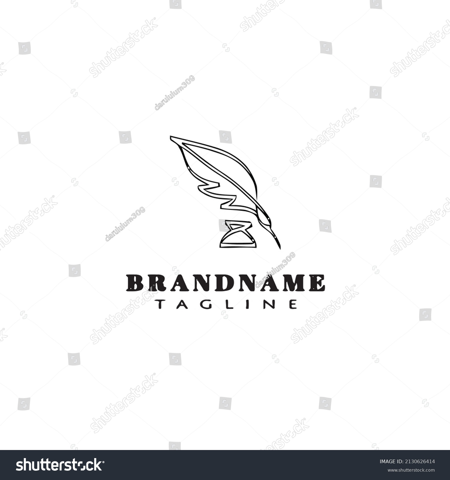 Inkwell Logo Design Template Icon Modern Stock Vector (Royalty Free ...