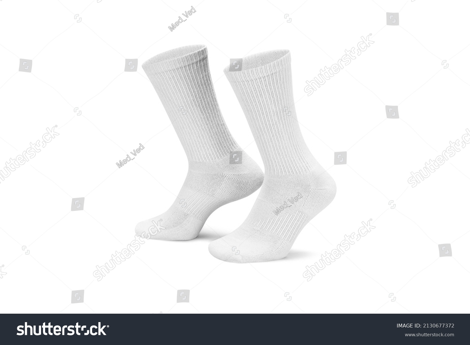 Pair White Cotton Socks Isolated On Stock Photo 2130677372 | Shutterstock