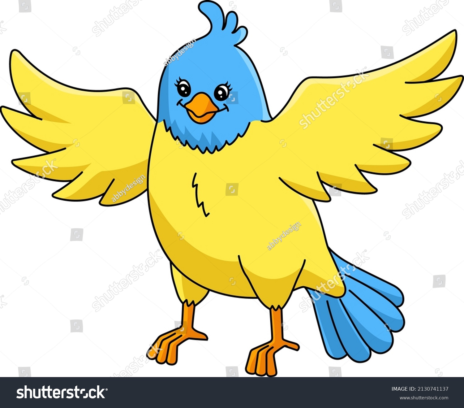 Bird Cartoon Colored Clipart Illustration Stock Vector (Royalty Free ...