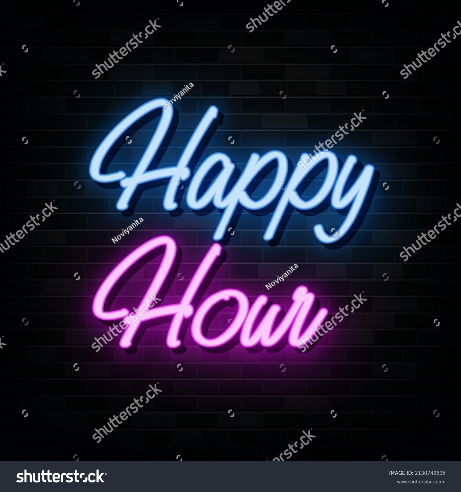 Happy Hour Neon Signs Vector Design Stock Vector (Royalty Free ...