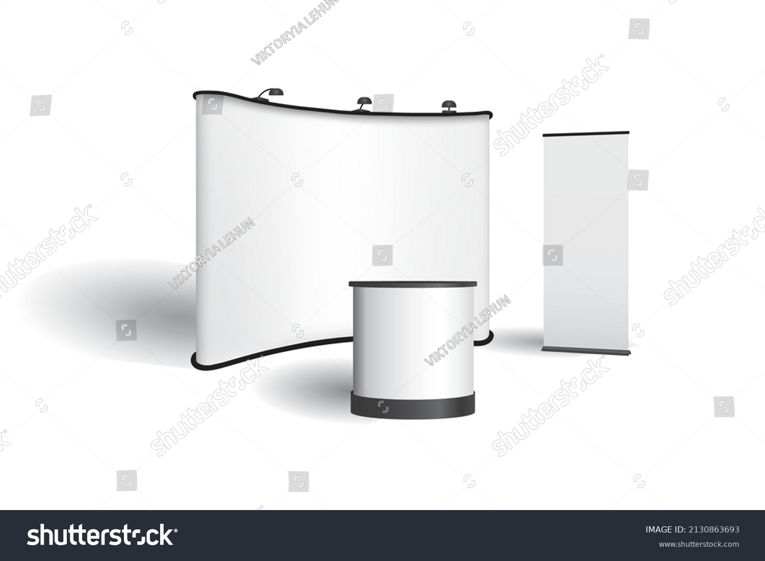 Layout Empty Exhibition Stand Front View Stock Vector (Royalty Free ...