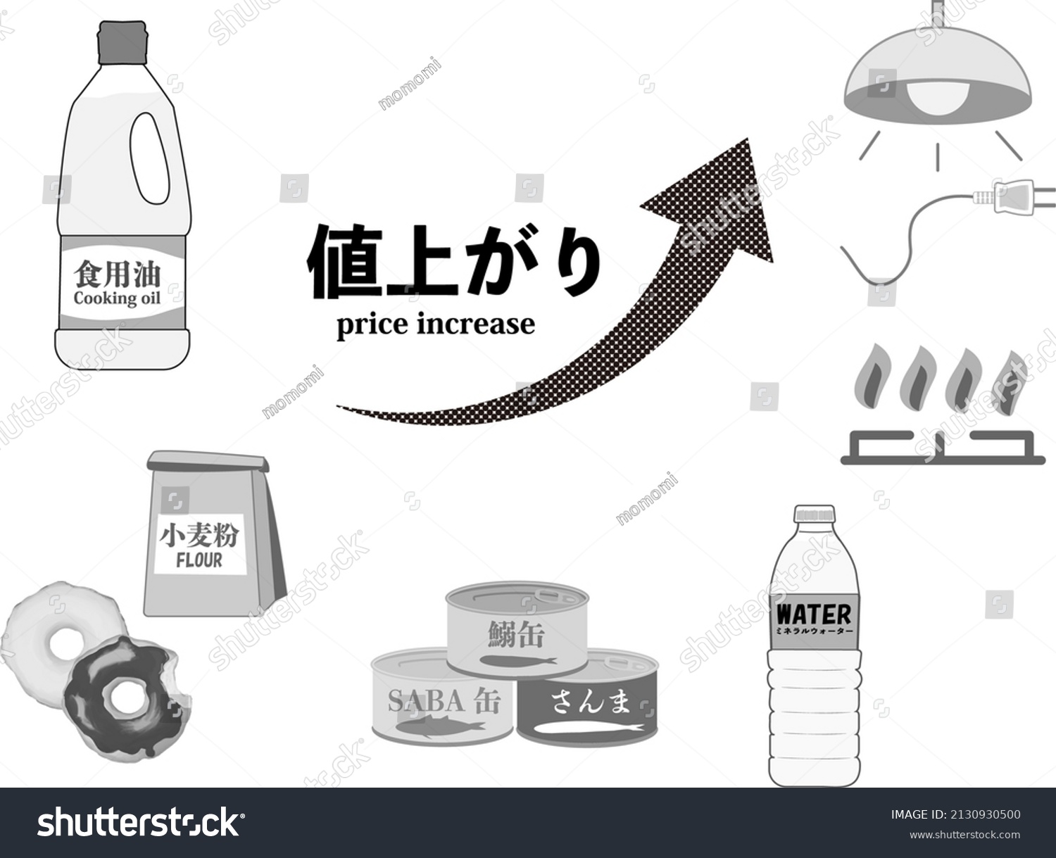 Black White Illustration Set Items That Stock Vector (Royalty Free