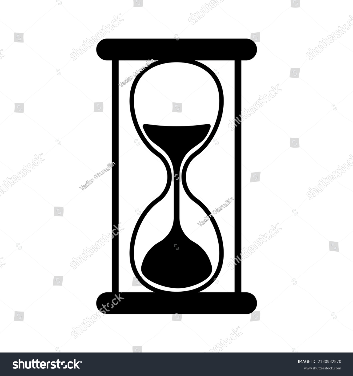 Silhouette Hourglass Measure Time Stopwatch Hourglass Stock Vector Royalty Free 2130932870 3039
