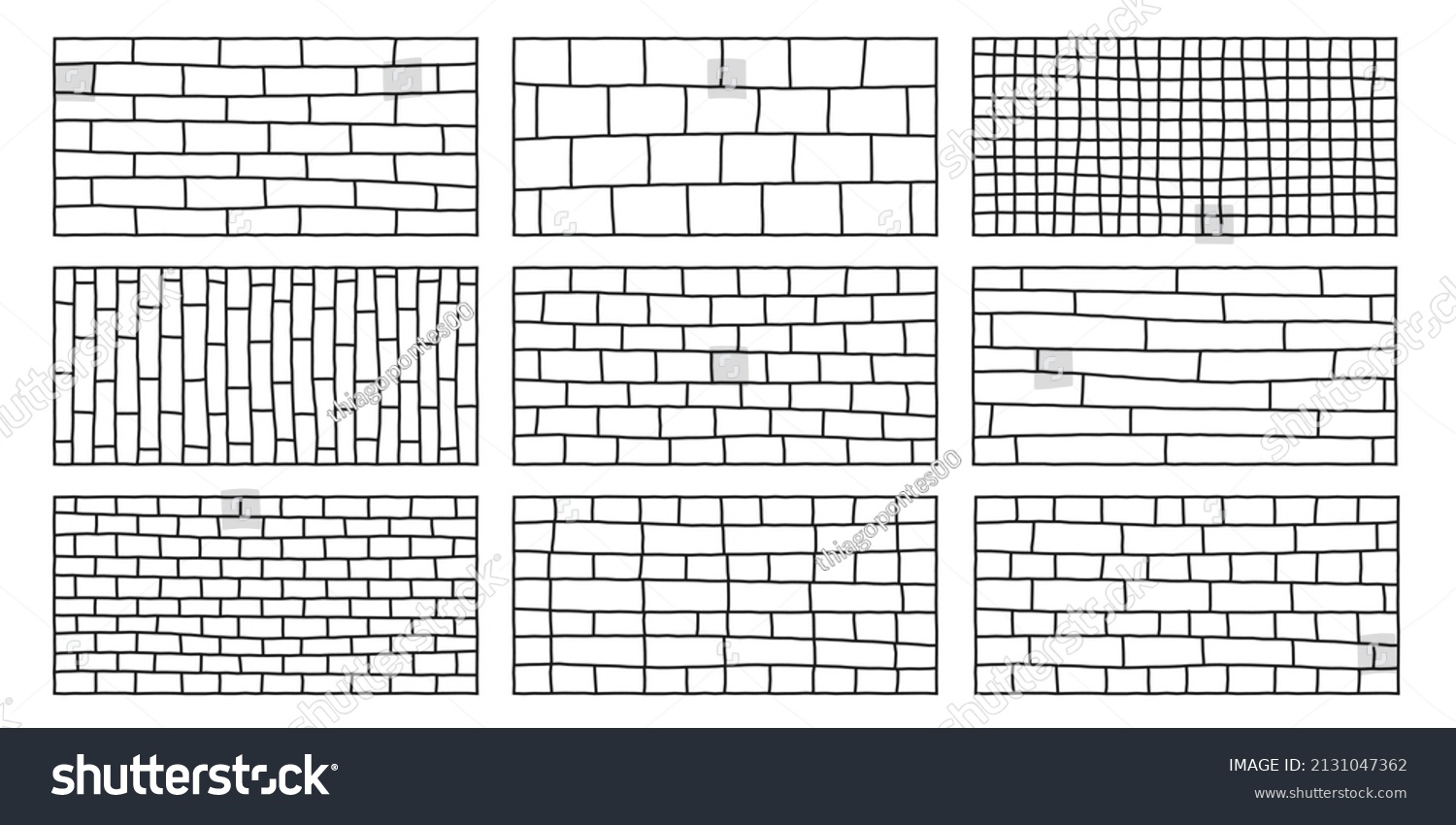 Checkered Blocks Various Sizes Styles Bricks Stock Vector (Royalty Free ...