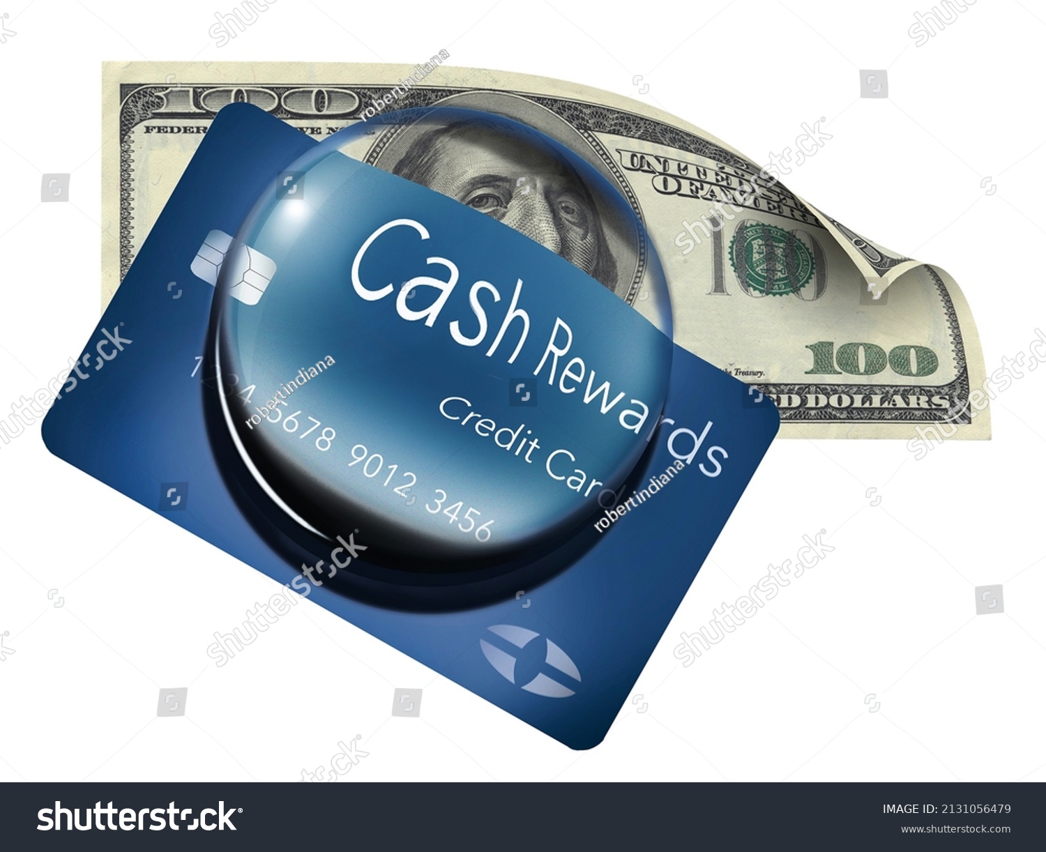 Cash Rewards Credit Card Seen Through Stock Illustration 2131056479