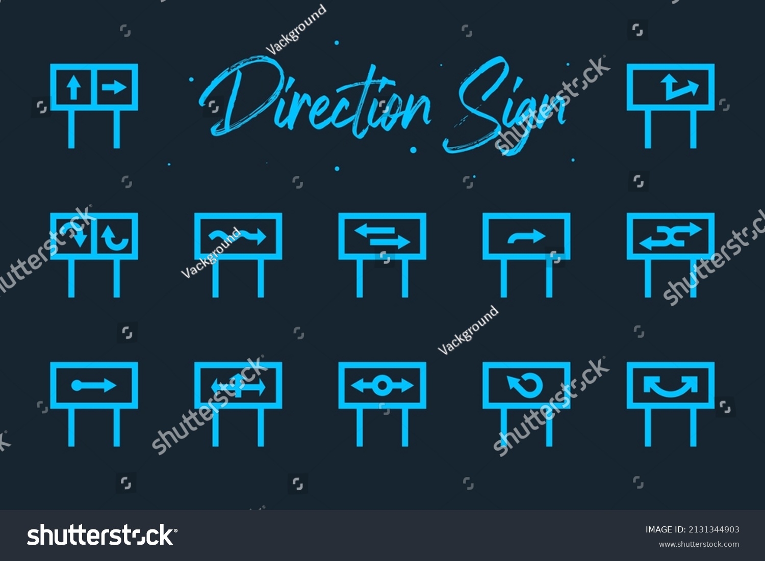Collection Vector Arrow Signpost Directional Rectangular Stock Vector Royalty Free 2131344903 7541
