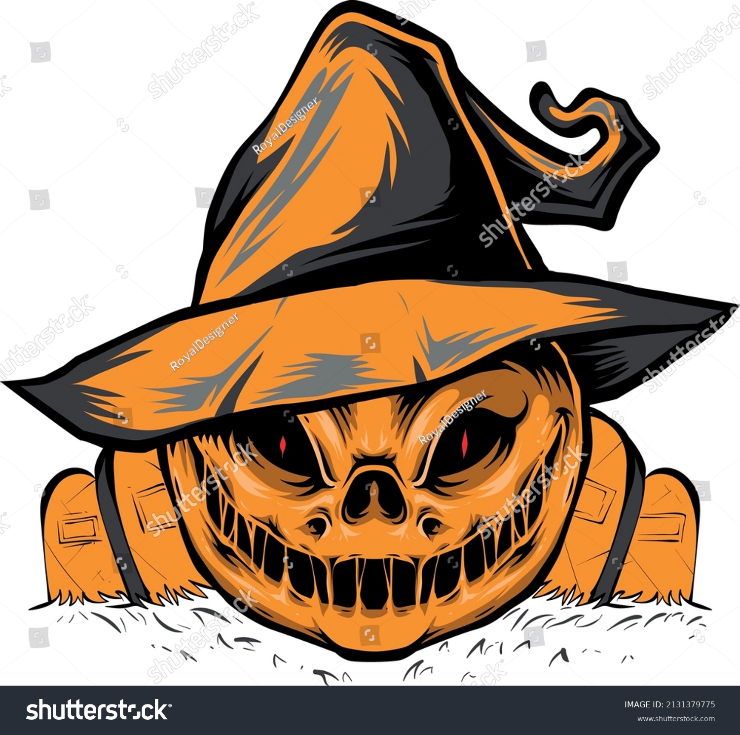 Scary Halloween Logo Vector Illustration Stock Vector (Royalty Free ...