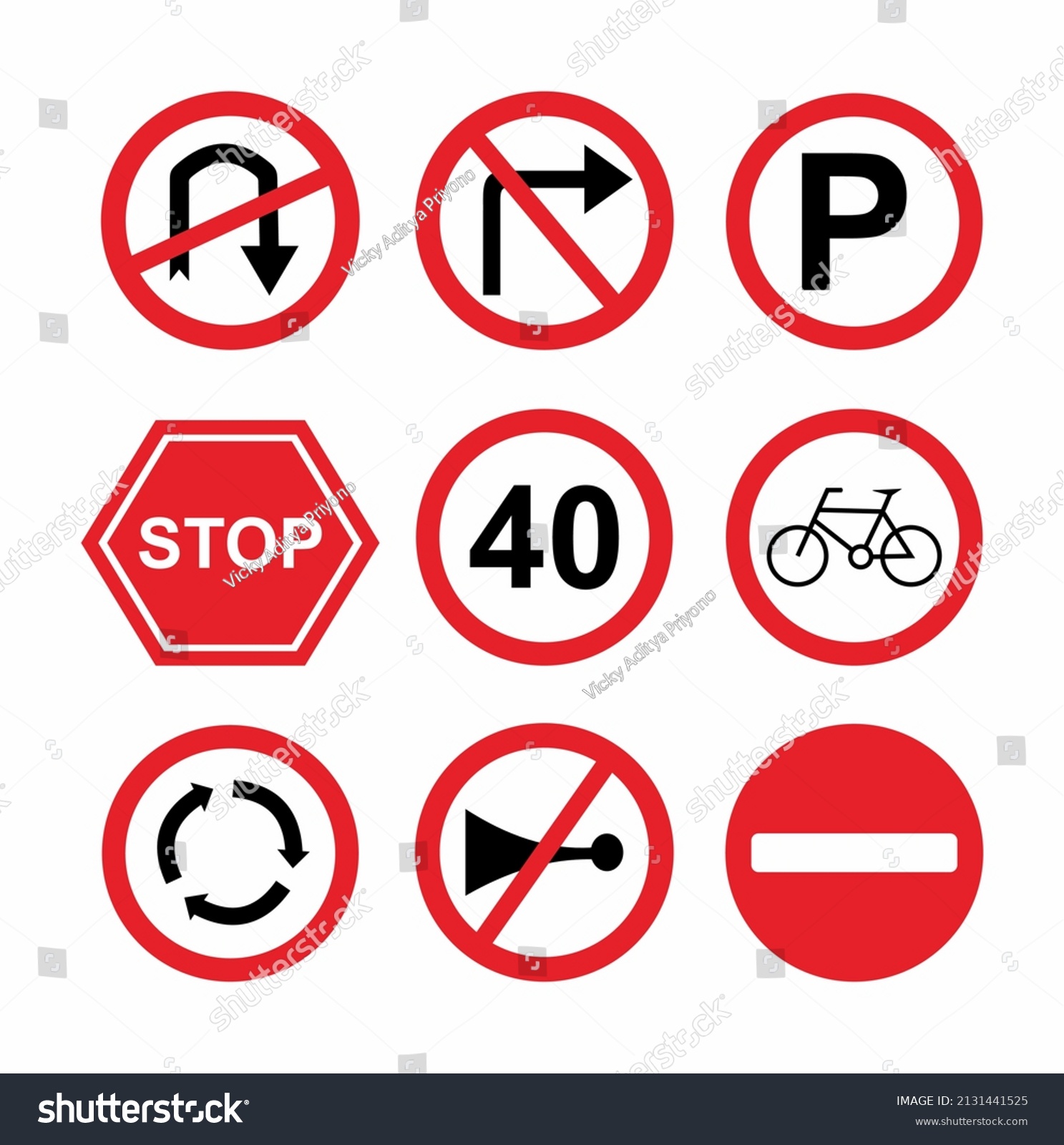 Set Traffic Signs Icon Stock Vector Royalty Free 2131441525 Shutterstock 8223