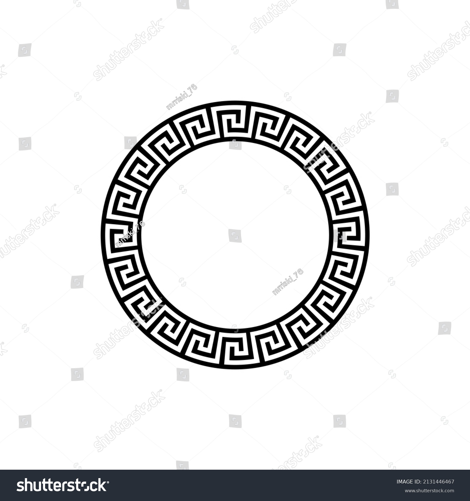 Black White Greek Ornate Tangled Round Stock Vector (Royalty Free ...