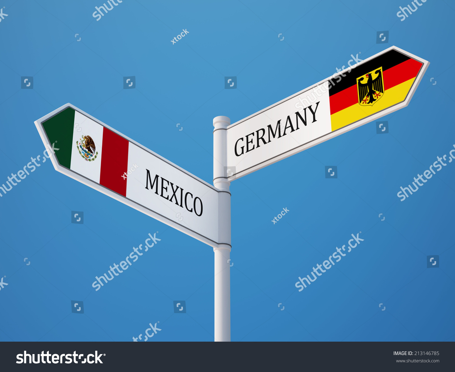 Mexico Germany High Resolution Sign Flags Stock Illustration 213146785 ...