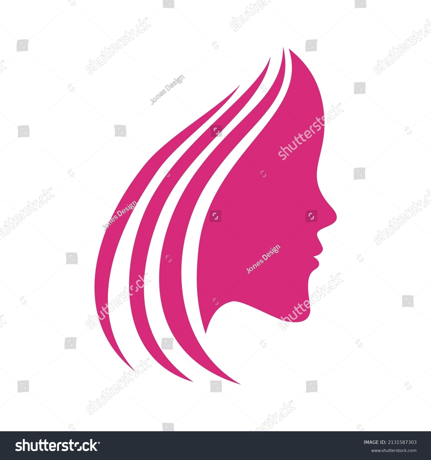 Beauty Face Vector Logo Template Stock Vector (Royalty Free) 2131587303 ...