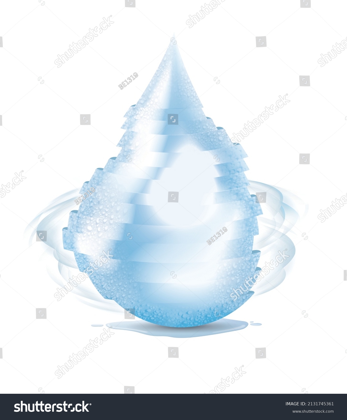 Water Droplet Moisture Cooling Concept Spinning Stock Illustration