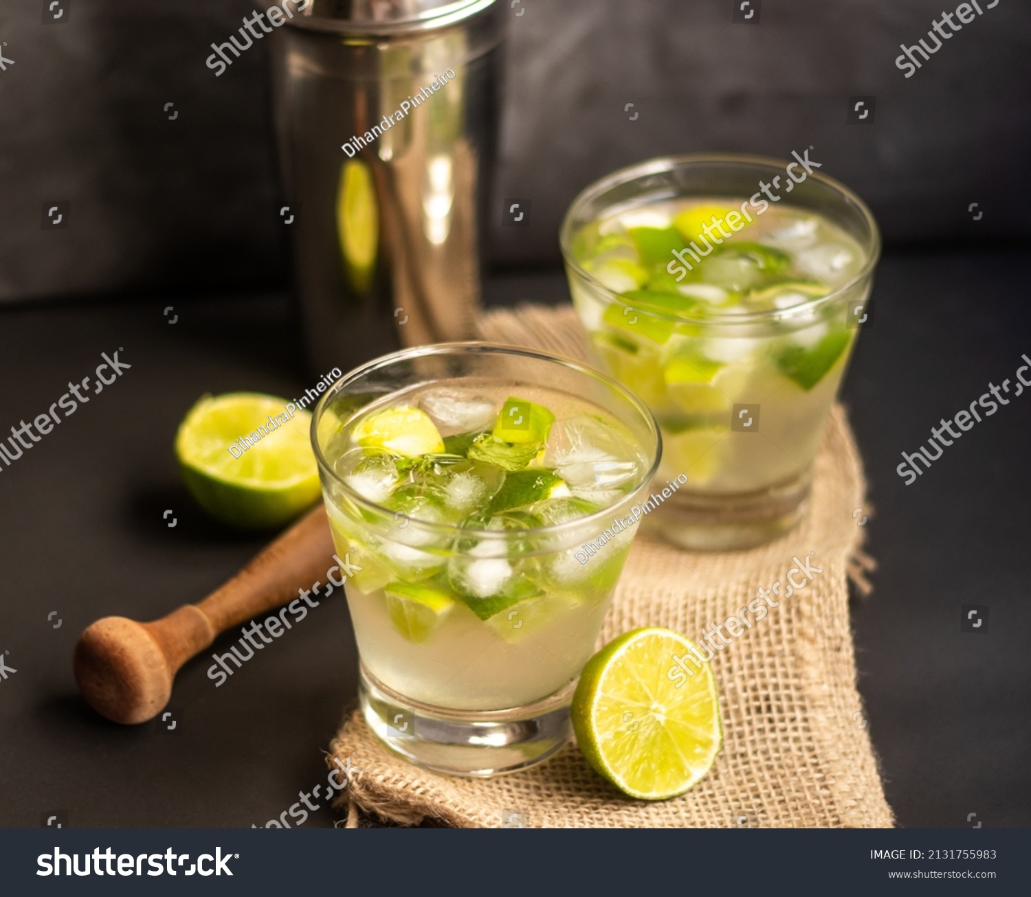 Brazilian Caipirinha Traditional Brazil Drink Dark Stock Photo ...