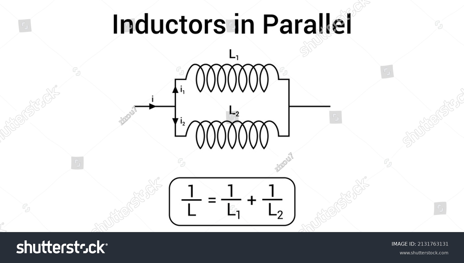 Inductors Parallel Diagram Formula Physics Stock Vector (Royalty Free