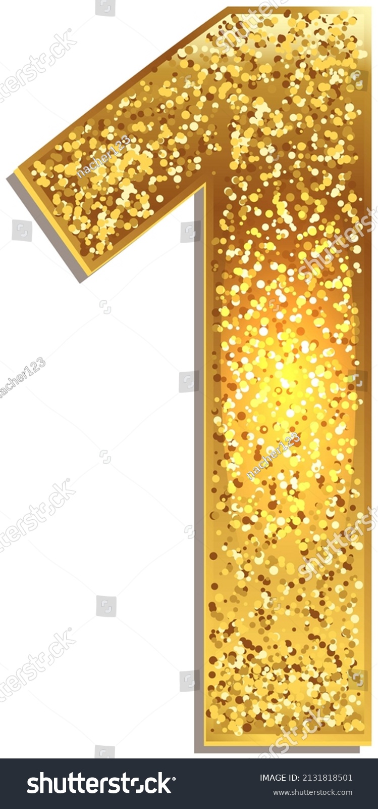 Golden Color Number 1 Stock Illustration 2131818501 | Shutterstock