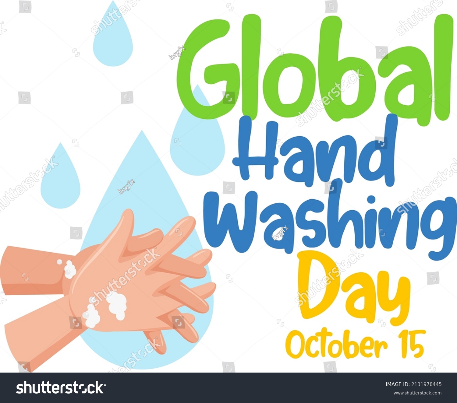 Global Handwashing Day Banner Design Illustration Stock Vector (Royalty ...