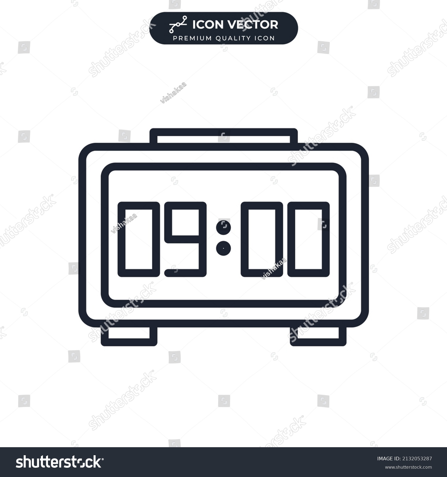 Digital Clock Icon Symbol Template Graphic Stock Vector (Royalty Free ...