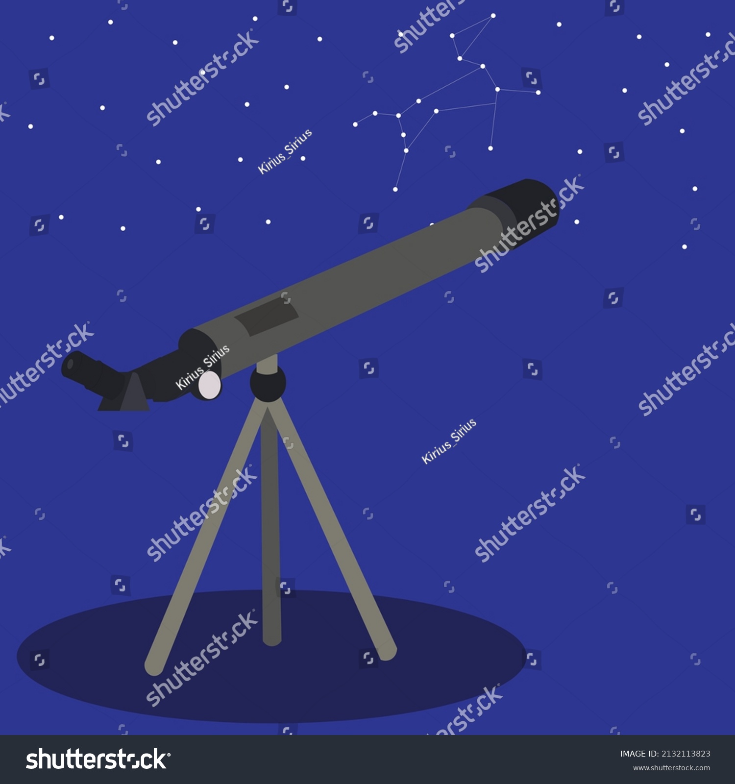 Animated Telescope On Starry Sky Background Stock Vector (Royalty Free ...