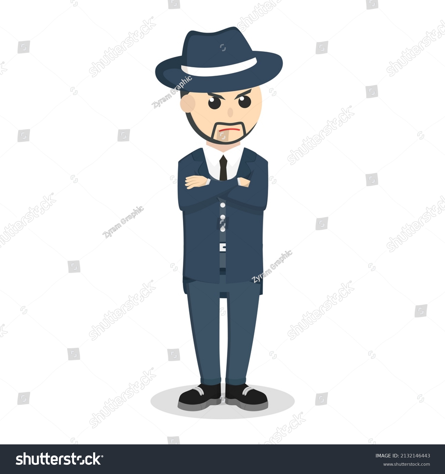 Mafia Boss Design Character On White Stock Illustration 2132146443 ...