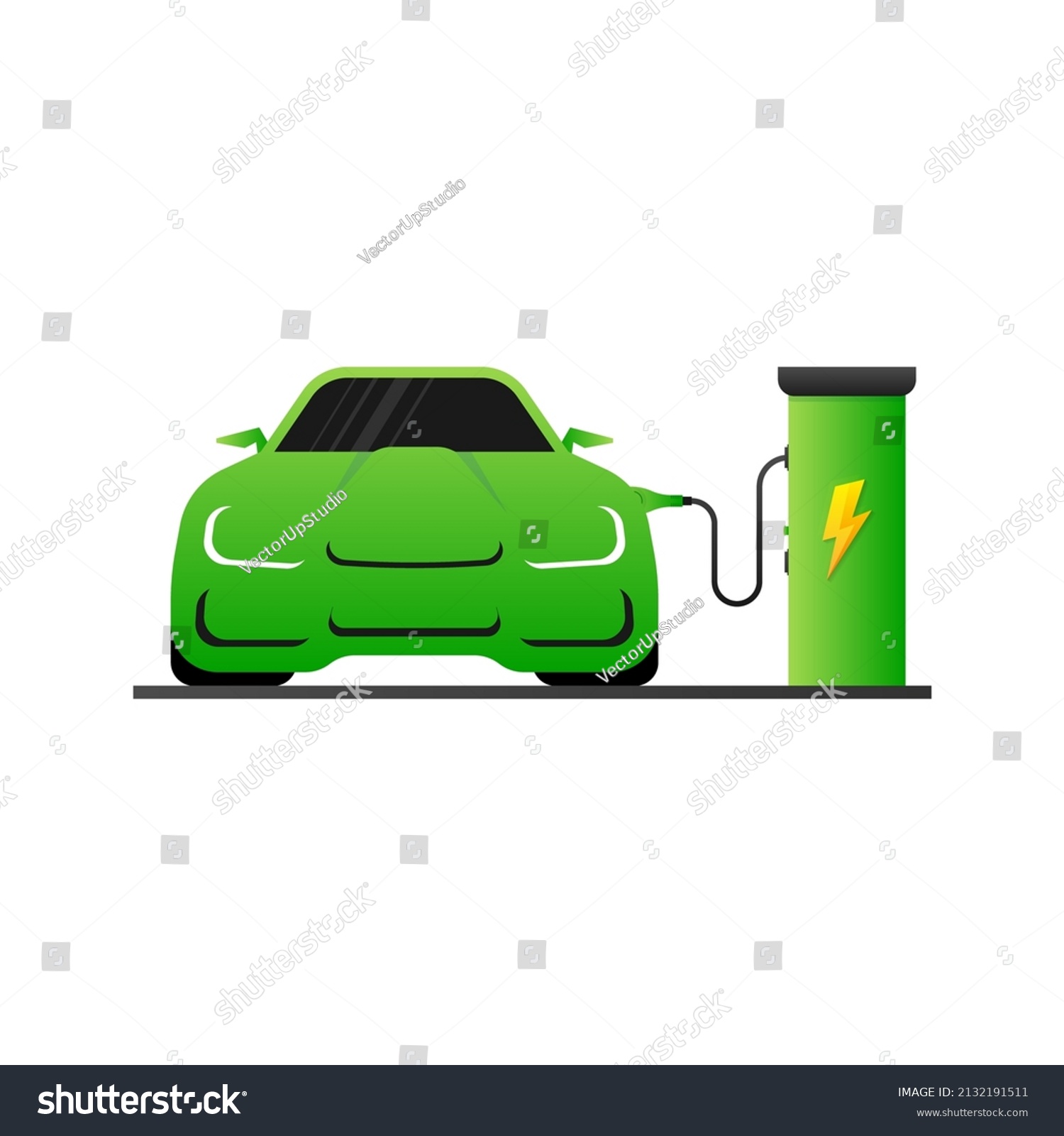 Electric Car Electrical Charging Station Symbol Stock Vector (Royalty ...