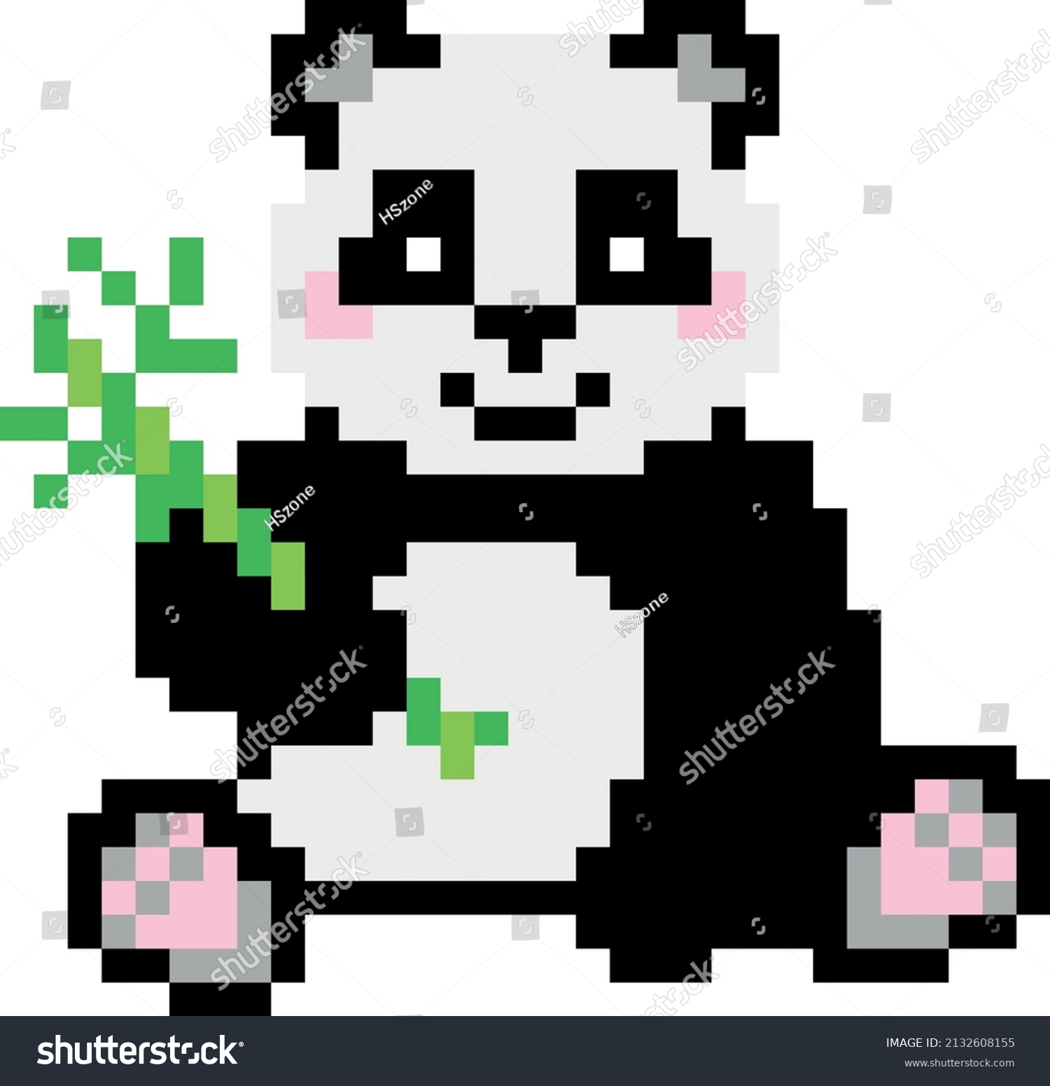 Cute Panda Pixel Art Vector Illustration Stock Vector (Royalty Free ...